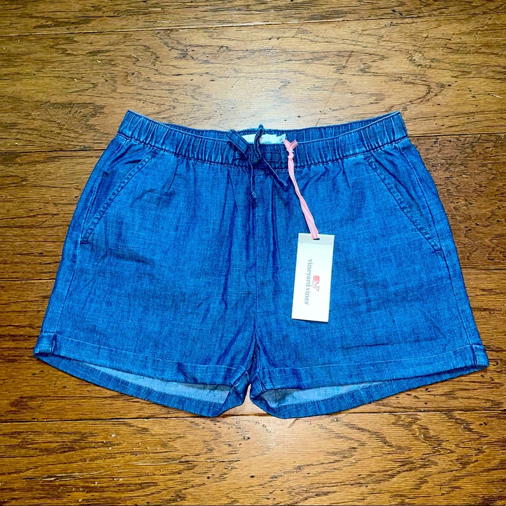 Vineyard Vines Chambray shorts Blue Sz 12 girls.